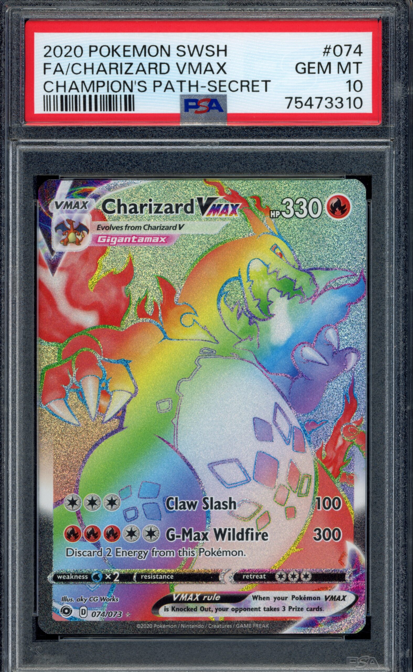 PSA 10 Charizard VMAX 074/073 – Champion's Path