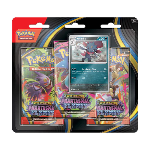 Pokemon TCG - Mega Evolution Phantasmal Flames Three Booster Blister (Assorted)